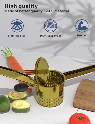 Large 15oz Potato Ricer (Gold-Black)