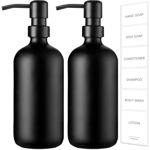 Black Soap Dispenser (Black Bottle + Black Pump / 2 Pack)
