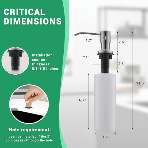 4 Hole Kitchen Sink Faucet with Soap Dispenser Brushed Nickel (Brushed Nickel)