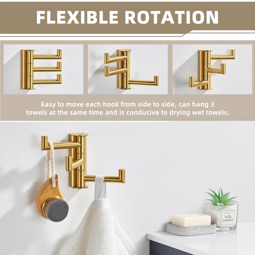 Brushed Gold Towel Hook (1 Pack / Brushed Gold)