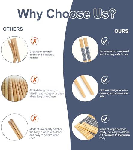 500 Pairs Bamboo Chopsticks Disposable (500Pairs)