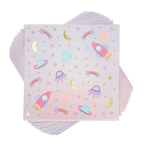 Galaxy Space Napkins for Girls (50 Pack)