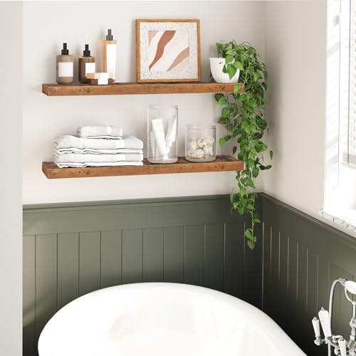 Floating Shelves for Wall (Rustic Brown / 31.5 Inches)