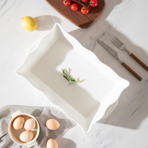Sweejar Casserole Dishes for Oven (White New / Baking dish(Set of 1))