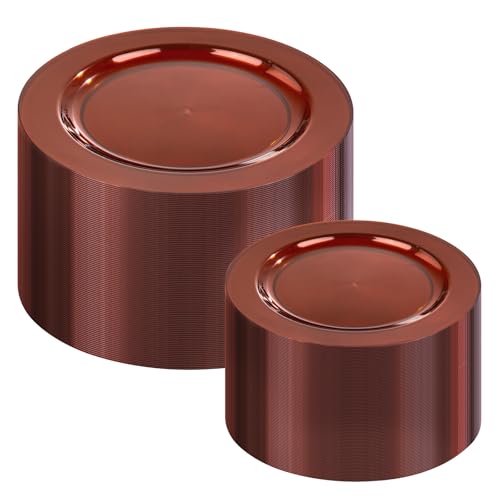 200 Pcs Amber Plastic Plates (Clear Brown / 200 Pcs)