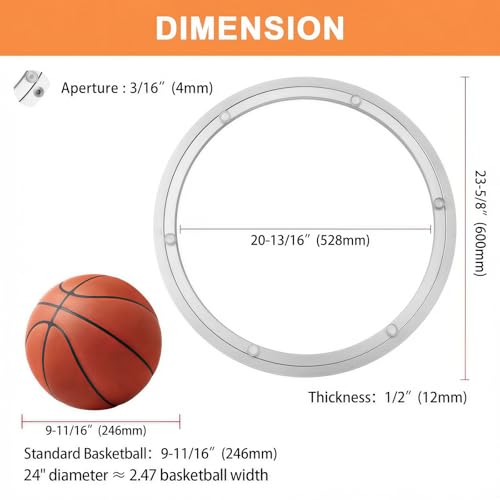 24 Inch Lazy Susan Hardware Turntable Bearing 380 LBS Load Capacity Heavy Duty Lazy Susan Parts Kit Rotating Ring Mechanism for Dining Tables (24-Inch (12mm))