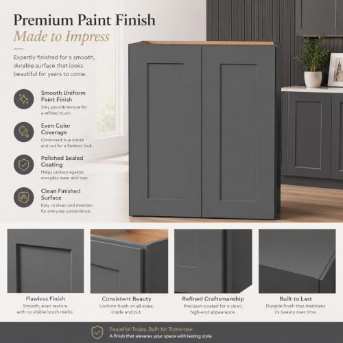 Wall Mounted Cabinet (Pebble Gray / 42" W x 12" D x 42" H)