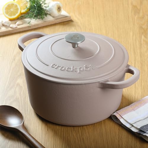 Artisan 5 Quart Round Cast Iron Dutch Oven with Lid (Matte Dusty Pink / 5-Quart)