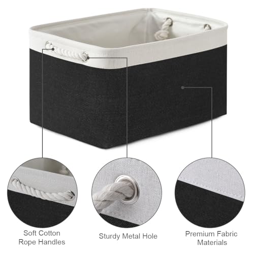 Storage Basket for Gifts Empty (White & Black / 3PCS/Large Cube - 16L×12W×12H)
