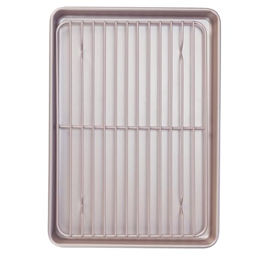 13 inch Baking Sheet Pan with Rack (Champagne Gold / 13 Inch)