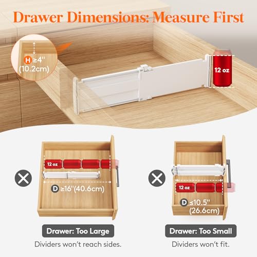 14 Pack 4" High Drawer Divider (4"H, 10.5-16.5"L)