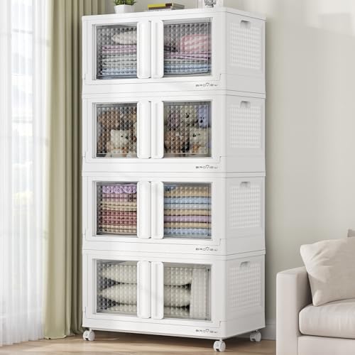 400Qt Stackable Storage Bins with Lids (White / 100 GAL)
