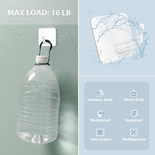 Adhesive Hooks for Shower Wall (White)