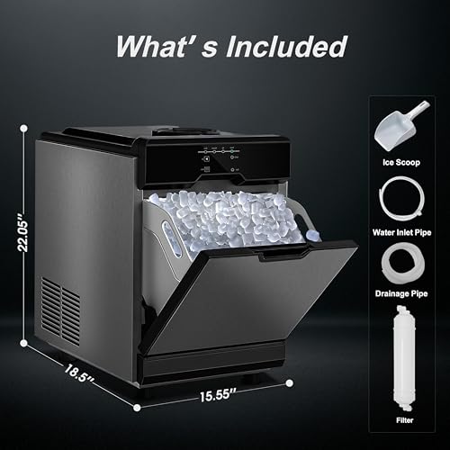 Nugget Ice Maker Countertop Dual Water Inlet Options (Nugget Ice Countertop-60LBS/24H)