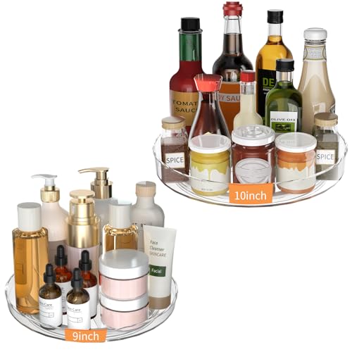 2 Pack Lazy Susan Turntable Organizer (9+10inch - 2 Pack)
