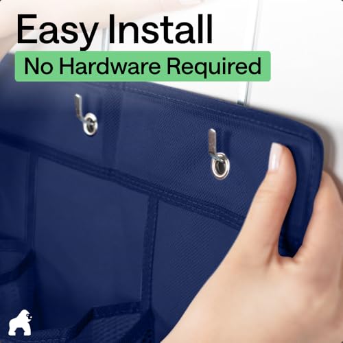 Over the Door Shoe Organizer (Navy / 24 Pockets/4 Hooks)