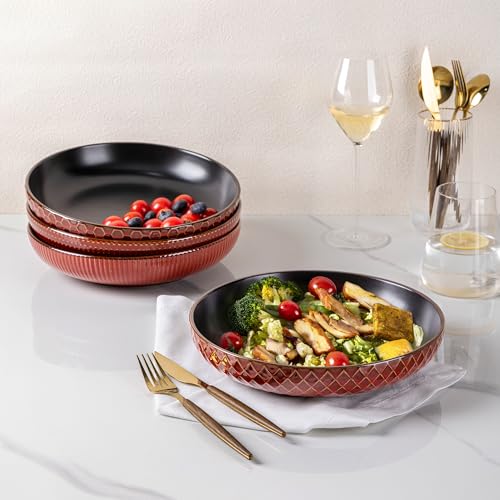 8.5'' Large Pasta Bowls (36oz / Rythmic Red)