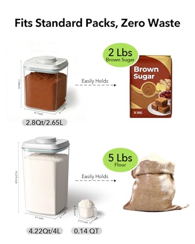 Airtight Food Storage Containers Set with One (4.2QT*4)