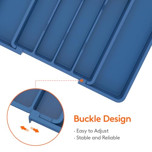 Expandable Silverware Drawer Organizer (Atlantic Blue / Medium Wide(8.5-14''W x 12''D))