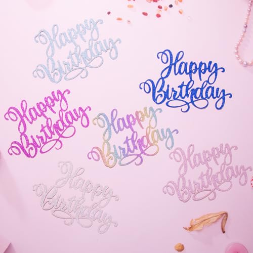 Happy Birthday Cake Toppers 9 Inch Glitter Happy Birthday Cake Toppers Pick for Birthday Anniversary Theme Party Cake Decorations Supplies