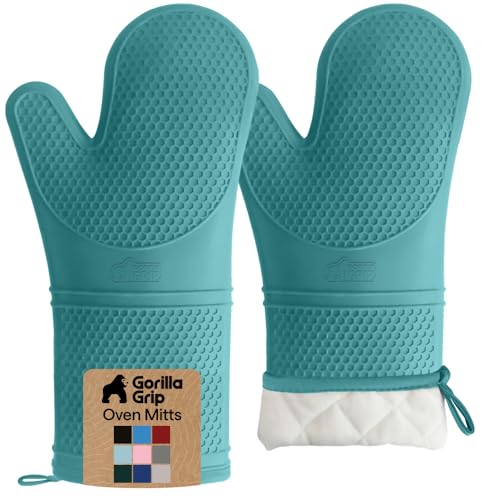 Silicone Oven Mitts (Turquoise / 14.5" Oven Mitts)