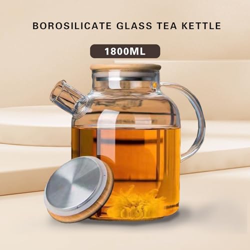 Glass Teapot Stovetop and Microwave Safe Glass Borosilicate Teapot