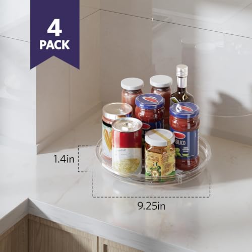 4 Pack 9.25in Lazy Susan Organizer (Clear 9.25in / 4 Pack)