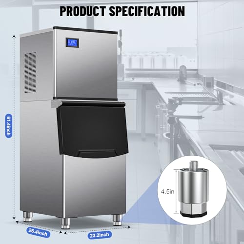 Commercial Ice Maker Machine 500Lbs (Clear Ice Cubes - 500LBS/24H)