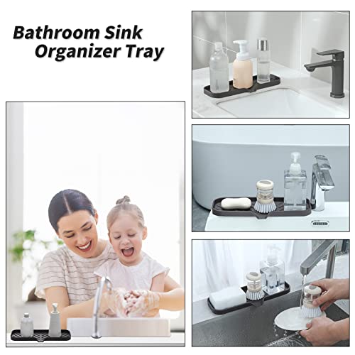 Silicone Soap Dish with Drain Spout (Coffee / L(12"×4"))