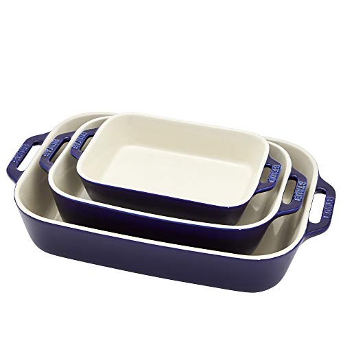3 Pc Ceramic Baking Dish Set (3-pc / Dark Blue)