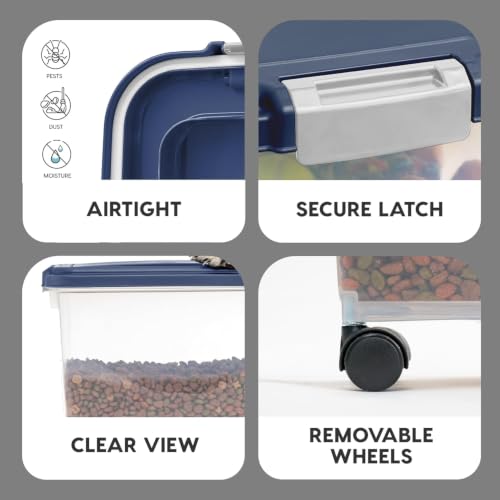 Dog Food Storage Container (30 lbs / Navy)