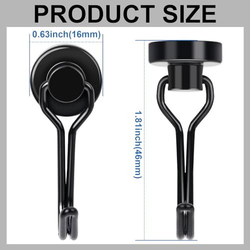 Swivel Swing Black Magnetic Hooks (50 Count)