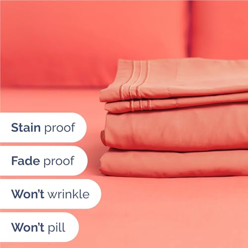 Full Size 4 Piece Sheet Set (28 - Coral / Full)