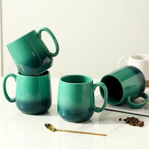 15oz Ceramic Mug Set of 4 (GradationGreen / Set of 4)