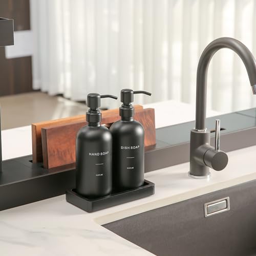 Matte Black Soap Dispenser Set (Black Bottle & Black Pump)