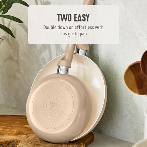 2 Piece 8" & 10" (8" and 10" Frying Pan Skillet Set / Beige Taupe)