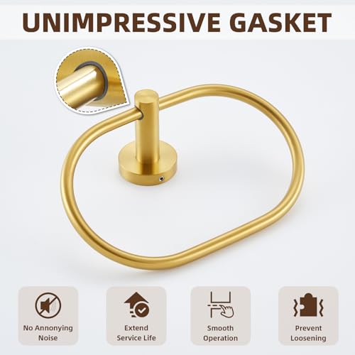 Brushed Gold Towel Ring (Oval - Brushed Gold)