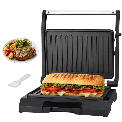2 Slices of Mini Panini Press Electric Grill (Metallic gray)