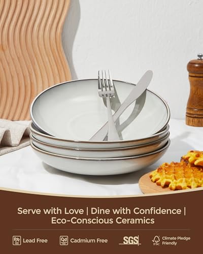 Stoneware Dinnerware Sets for 4 (Moonstone White / Set (16pcs))
