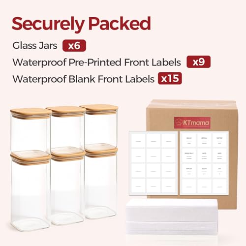 Glass Pantry Storage Containers with Lids 0.6 (1.9Qt*2+1.2Qt*2+0.6Qt*2)