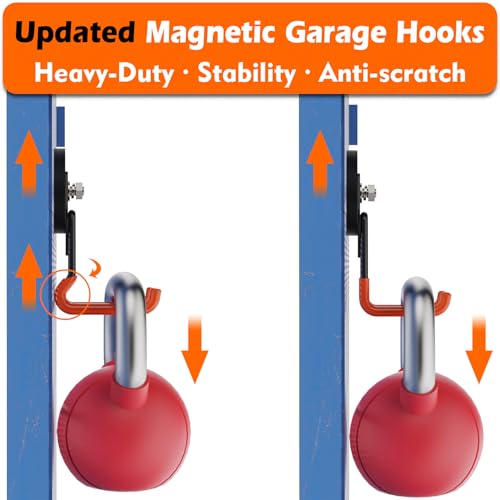 Updated Strong Magnetic Hooks Heavy Duty (Updated 2.6in Magnet M Red Hooks 2PCS)