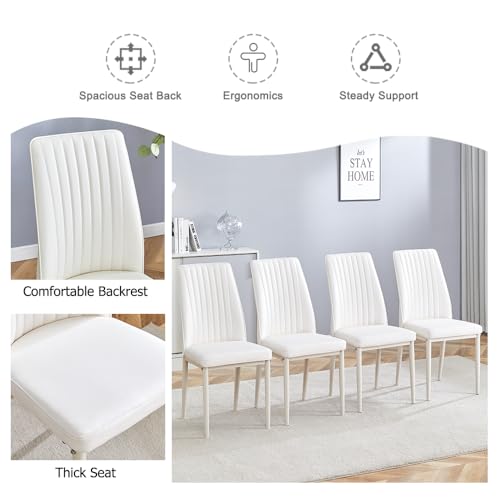 Modern Dining Chairs Set (B- All White)