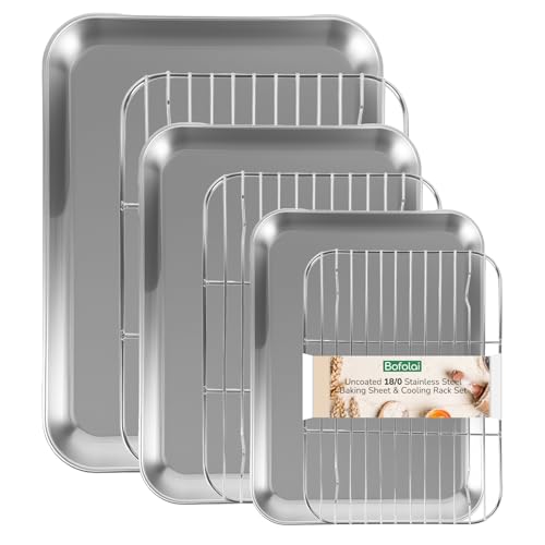 18 0 Stainless Steel Baking Sheet with Cooling Rack (Set of 6 - 10",12",16")