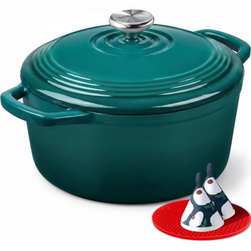 Enameled Cast Iron Dutch Oven (5.5 Quart / Forest Green)
