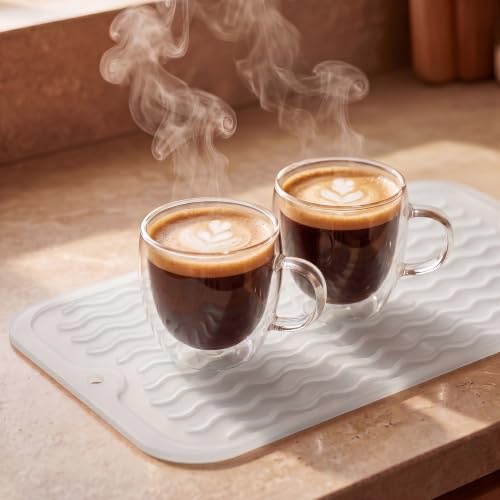 Silicone Dish Drying Mat for Multiple Usage (Translucent / 12"L x 6"W)