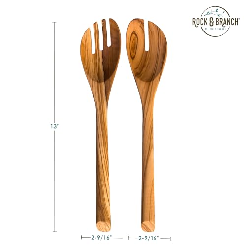 Rock & Branch Olive Wood Salad Serving Utensils