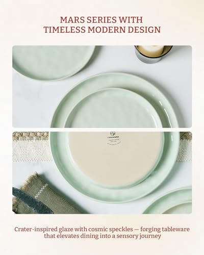 Mars Stoneware Dinnerware Set for 4 (Light Green / Set(12pcs))