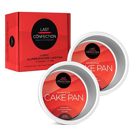 4 x 2 Inch Round Cake Pans (2 Pack - 4" x 2" Deep)