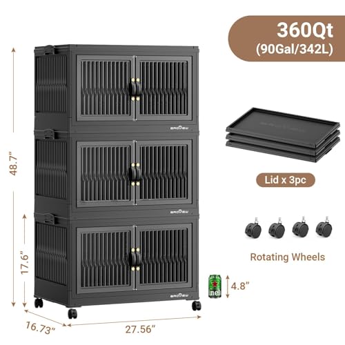 360Qt Stackable Storage Bins with 3 Lids (3 Count)