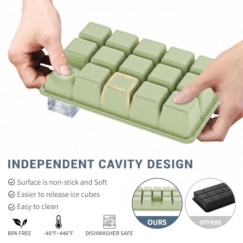Silicone Ice Cube Tray 2 Pack (Green / Ice Cube Tray 2 Pack)